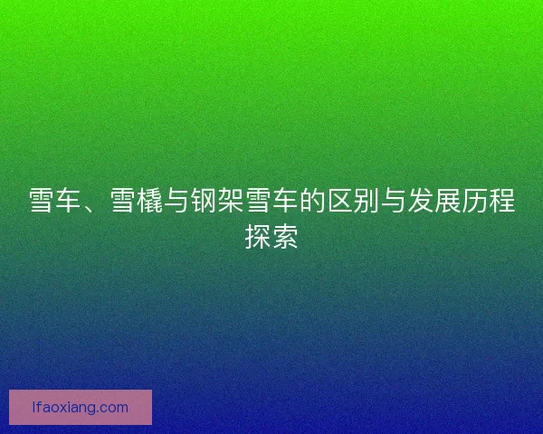 雪车、雪橇与钢架雪车的区别与发展历程探索